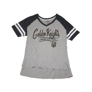 NHL Vegas Golden Knights Raglan T Shirt XL Gray V Neck G-III 4Her by Carl Banks